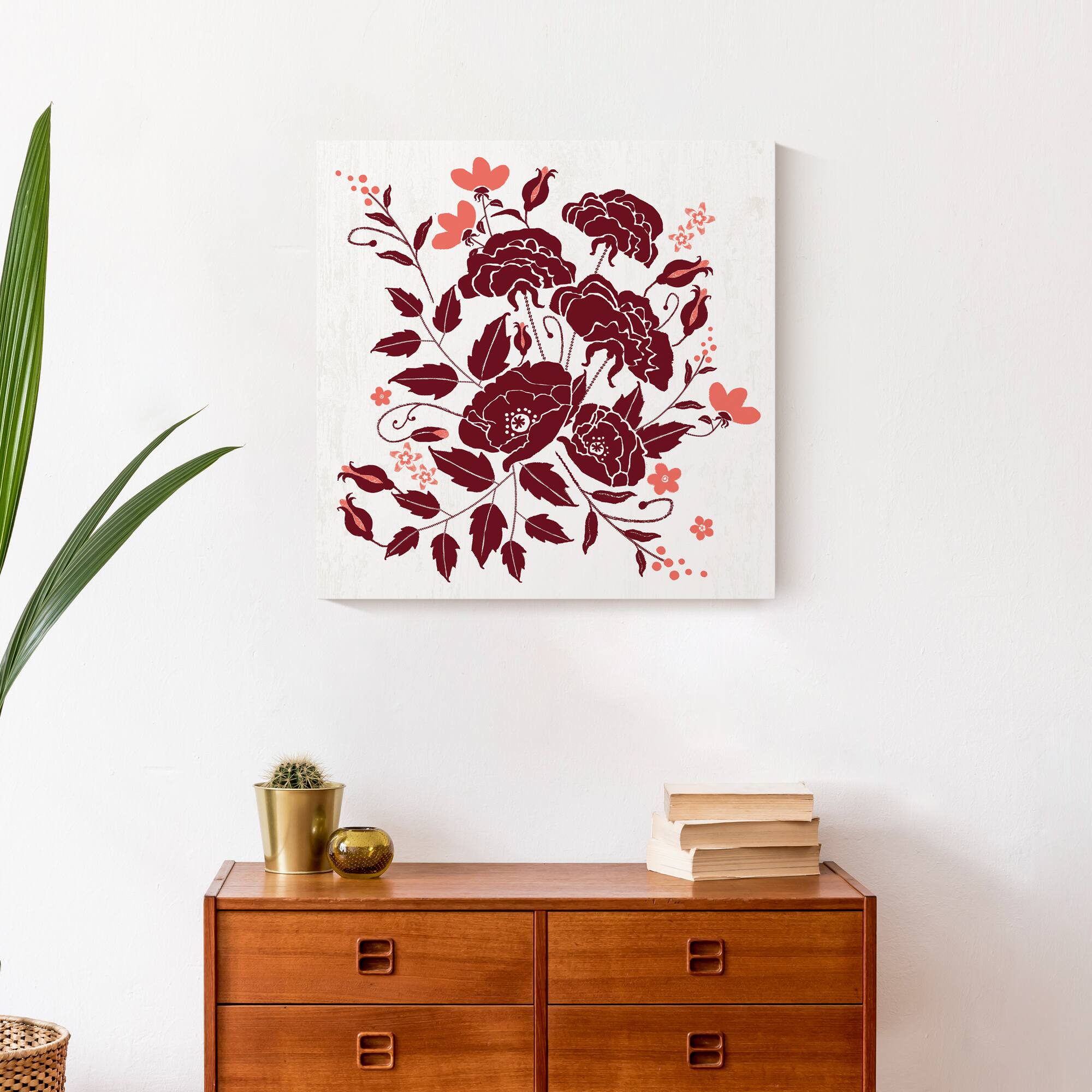 Red Flowers Canvas Wall Art